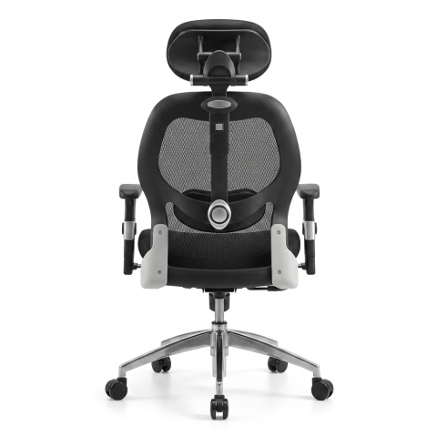 Stainless Steel and Mesh Medical Office Chair High Back – Black and Silver كرسي مكتب شبك طبي و ستانلس ستيل ظهر عالي – اسود و فضي