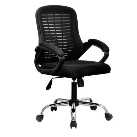 Metal, Mash Office Chair - Black كرسي مكتب معدن وشبك - أسود