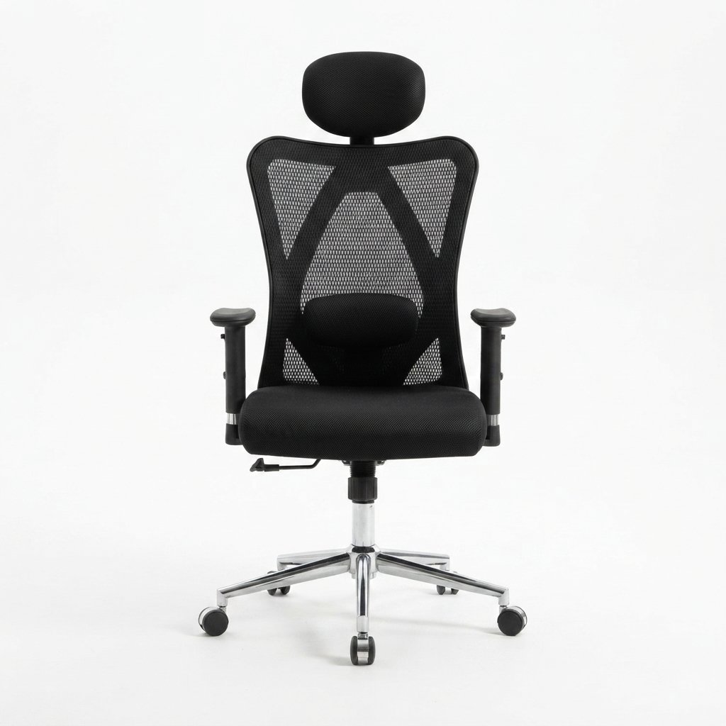 Office Desk Chair, Ergonomic Computer Chair with Adjustable Headrest and Lumbar Support,High Back Executive Swivel Chair(Black) - Image 2