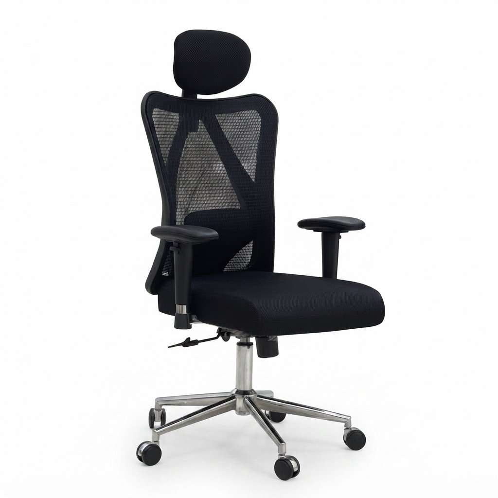 Office Desk Chair, Ergonomic Computer Chair with Adjustable Headrest and Lumbar Support,High Back Executive Swivel Chair(Black) - Image 3