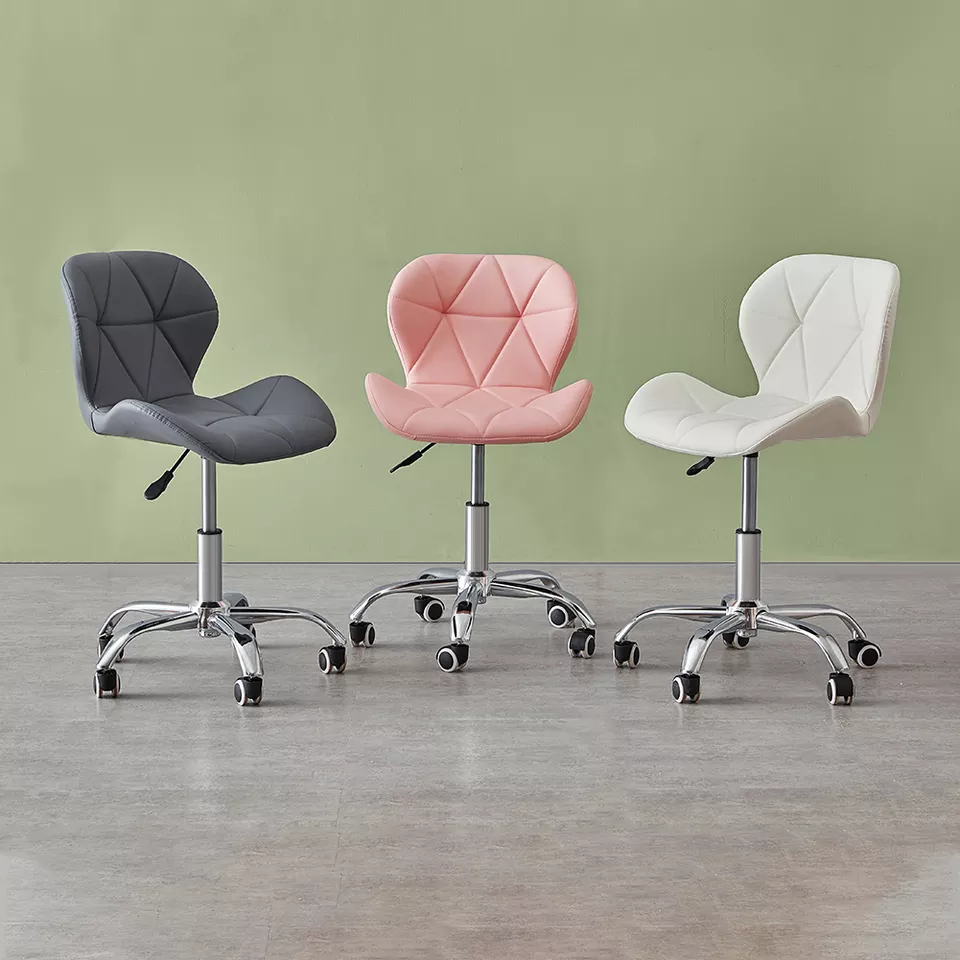 Computer Desk Chair Black Velvet Fabric Office Chair Height Adjustable Upholstered Seat Swivel Chair For Desk Home Office - Image 3
